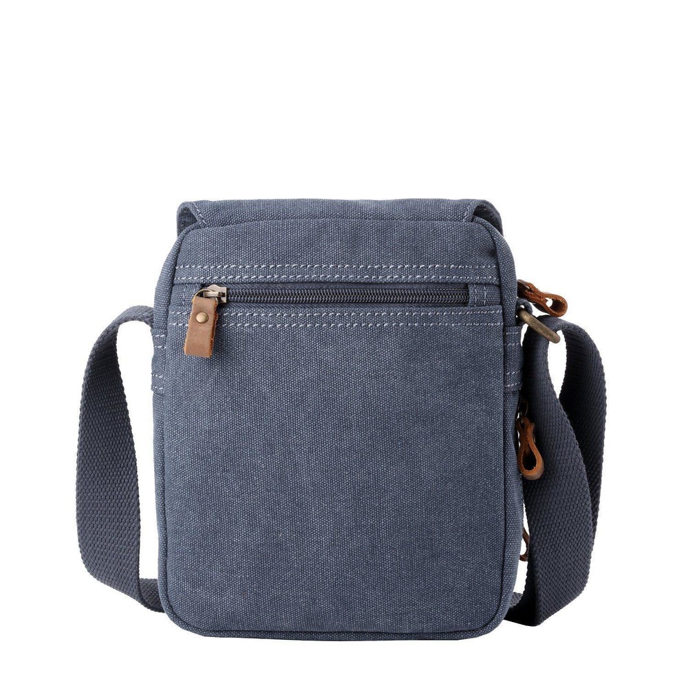 Classic Small Zip Front Cross Body Bag - Blue
