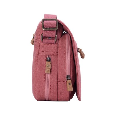 Classic Small Zip Front Cross Body Bag - Pink