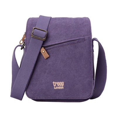Classic Small Zip Front Cross Body Bag - Purple