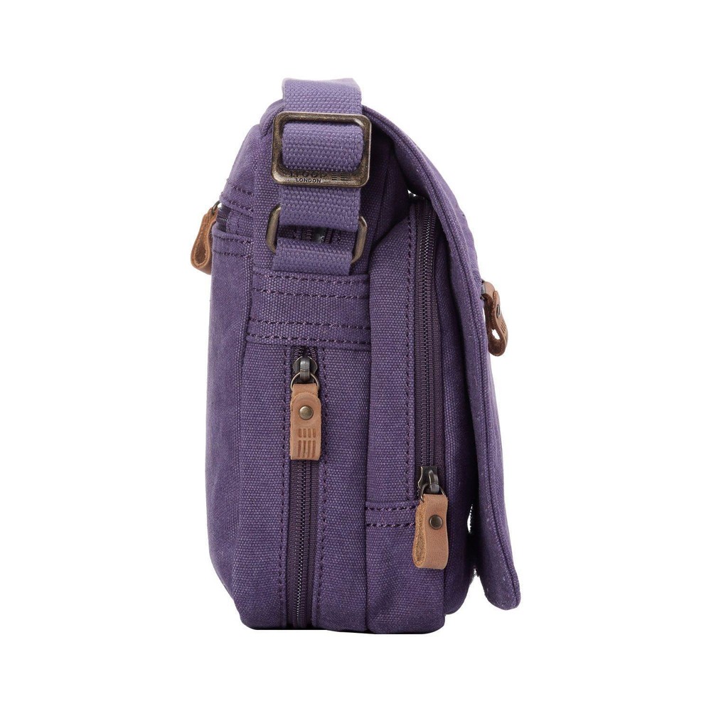 Classic Small Zip Front Cross Body Bag - Purple
