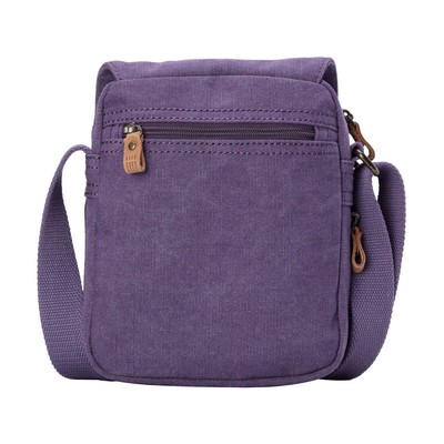 Classic Small Zip Front Cross Body Bag - Purple