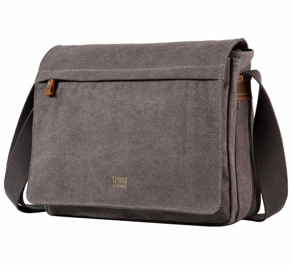 Classic Small Flap Front Messenger Bag - Charcoal