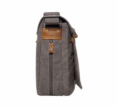 Classic Small Flap Front Messenger Bag - Charcoal
