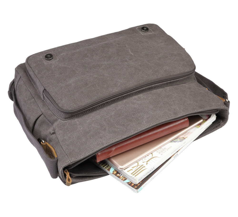 Classic Laptop Messenger Bag - Charcoal