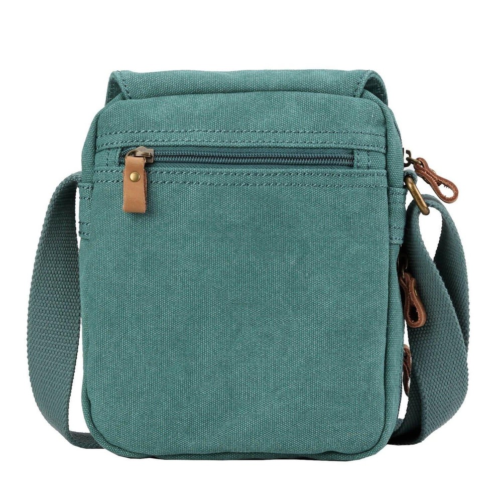 Classic Small Zip Front Cross Body Bag - Turquoise