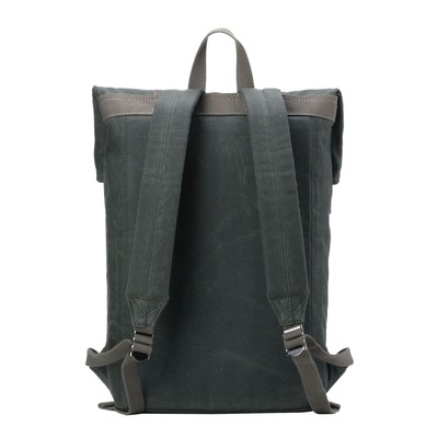 Edison Waxed Canvas Backpack - Dark Green