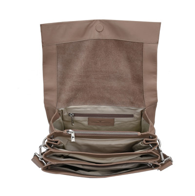 Monroe Soft Leather Hand Bag w/flap - Florence Almond