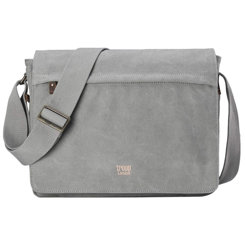Classic Flap Front Messenger Bag - Ash Grey