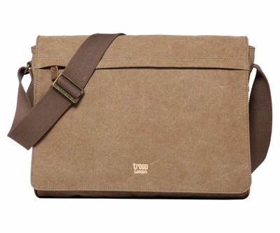 Classic Flap Front Messenger Bag Large - Brown