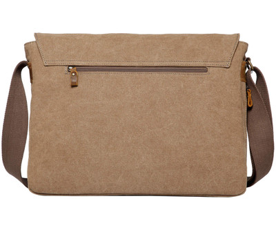 Classic Flap Front Messenger Bag Large - Brown