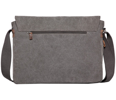 Classic Flap Front Messenger Bag Large - Charcoal