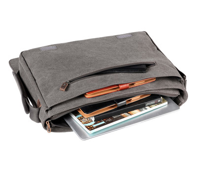 Classic Flap Front Messenger Bag Large - Charcoal