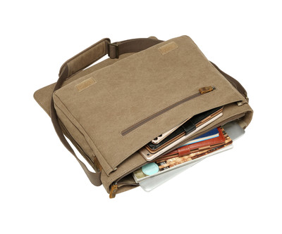 Classic Flap Front Messenger Bag Large - Brown