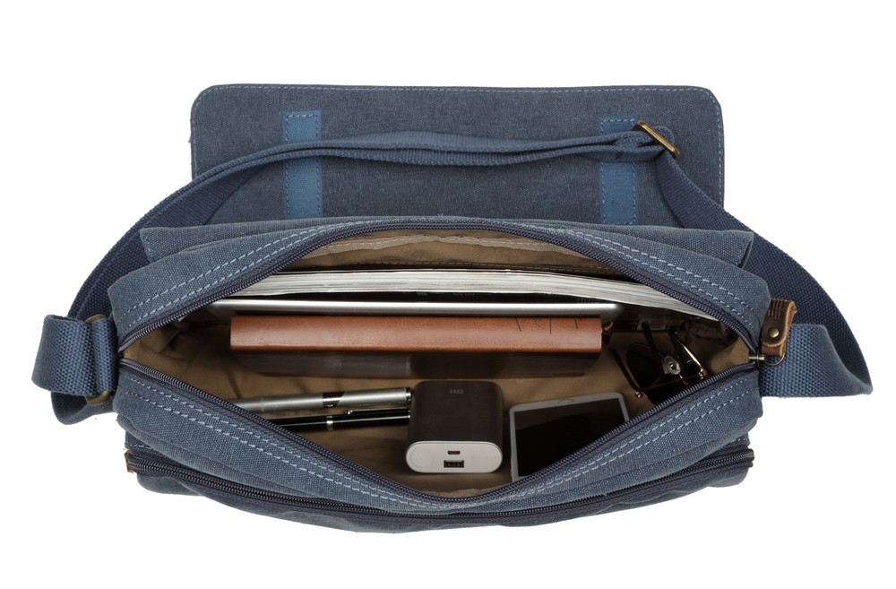 Classic Small Flap Front Messenger Bag - Blue