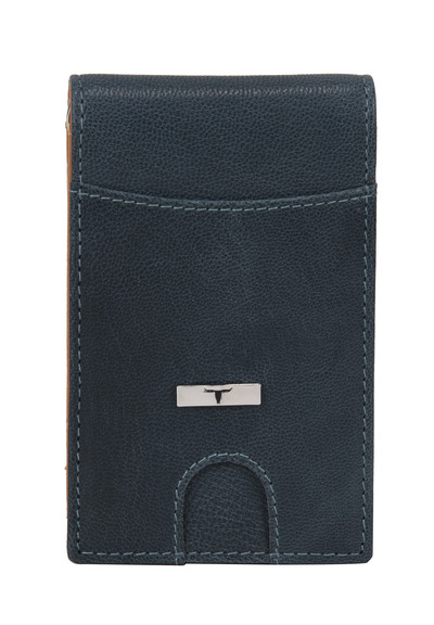 Eddy Slim Leather Wallet - Decker Blue/Mustard