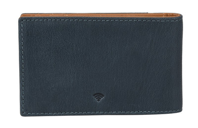 Eddy Slim Leather Wallet - Decker Blue/Mustard