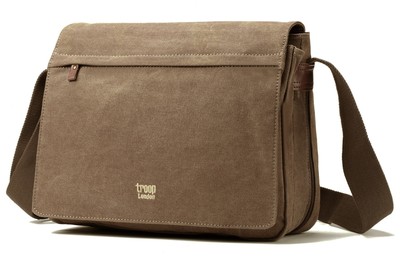 Classic Flap Front Messenger Bag - Brown