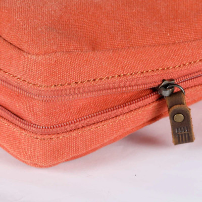 Classic Small Zip Top Shoulder Bag - Orange