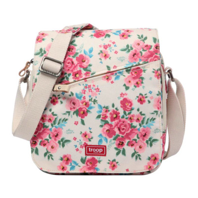 Classic Medium Zip Front Cross Body Bag - Pink Floral