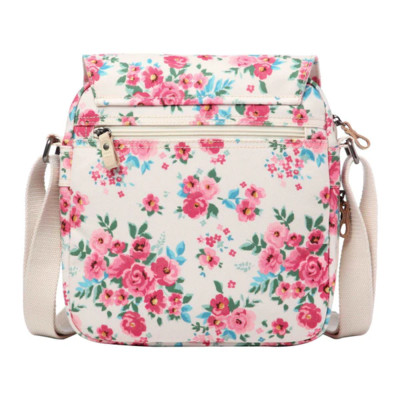 Classic Medium Zip Front Cross Body Bag - Pink Floral