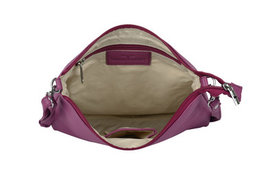 Emma Leather Sling Bag - Fuchsia