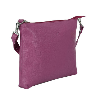 Emma Leather Sling Bag - Fuchsia