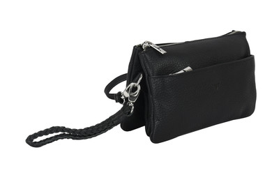 Sofie Small Leather Clutch/Sling - Black