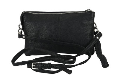 Sofie Small Leather Clutch/Sling - Black