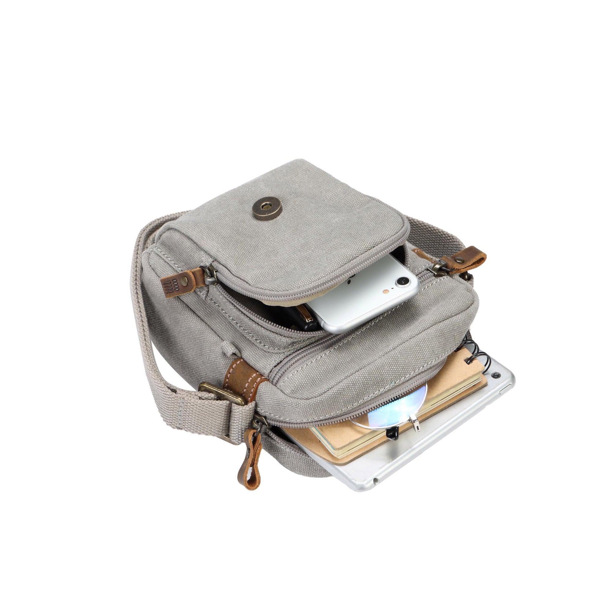 Classic 213 Small Flap Front Cross Body Bag - Ash Grey