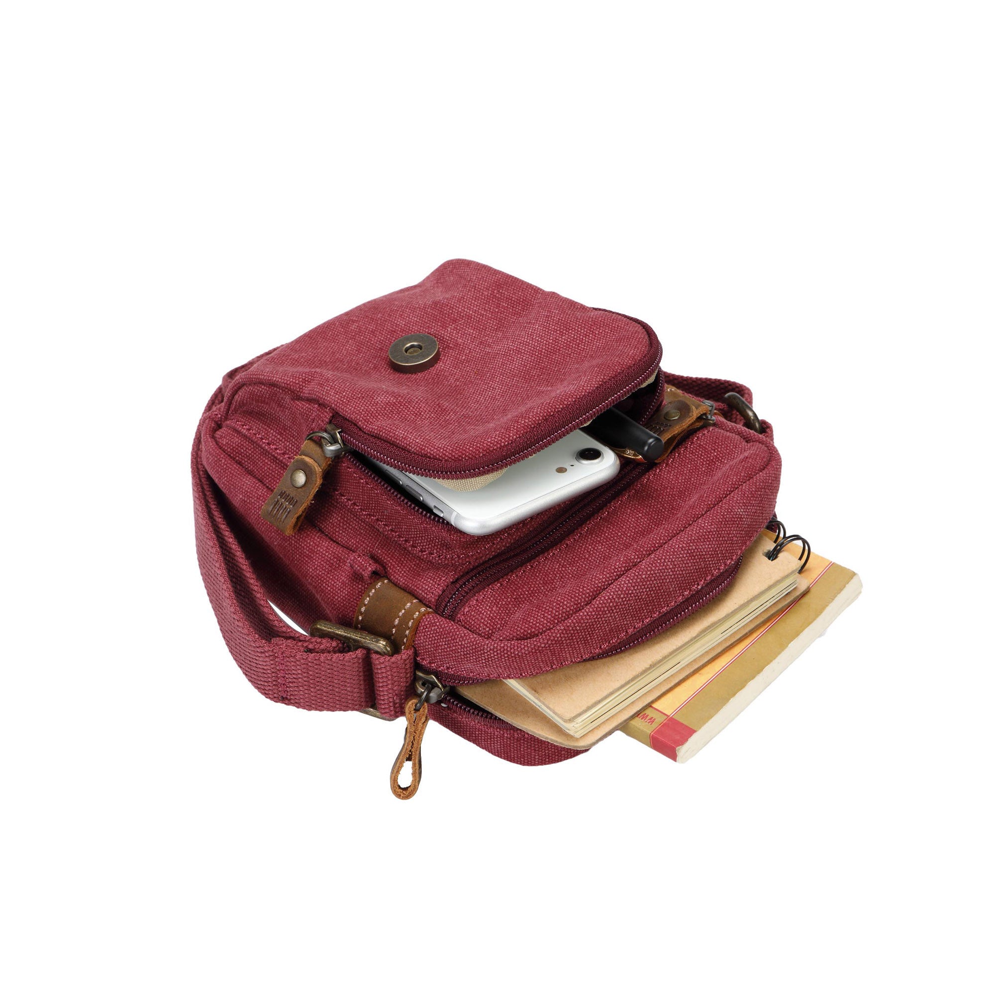 Classic 213 Small Flap Front Cross Body Bag - Burgundy