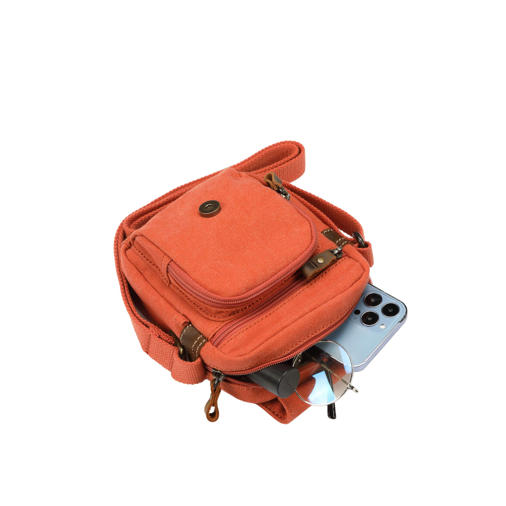 Classic 213 Small Flap Front Cross Body Bag - Orange