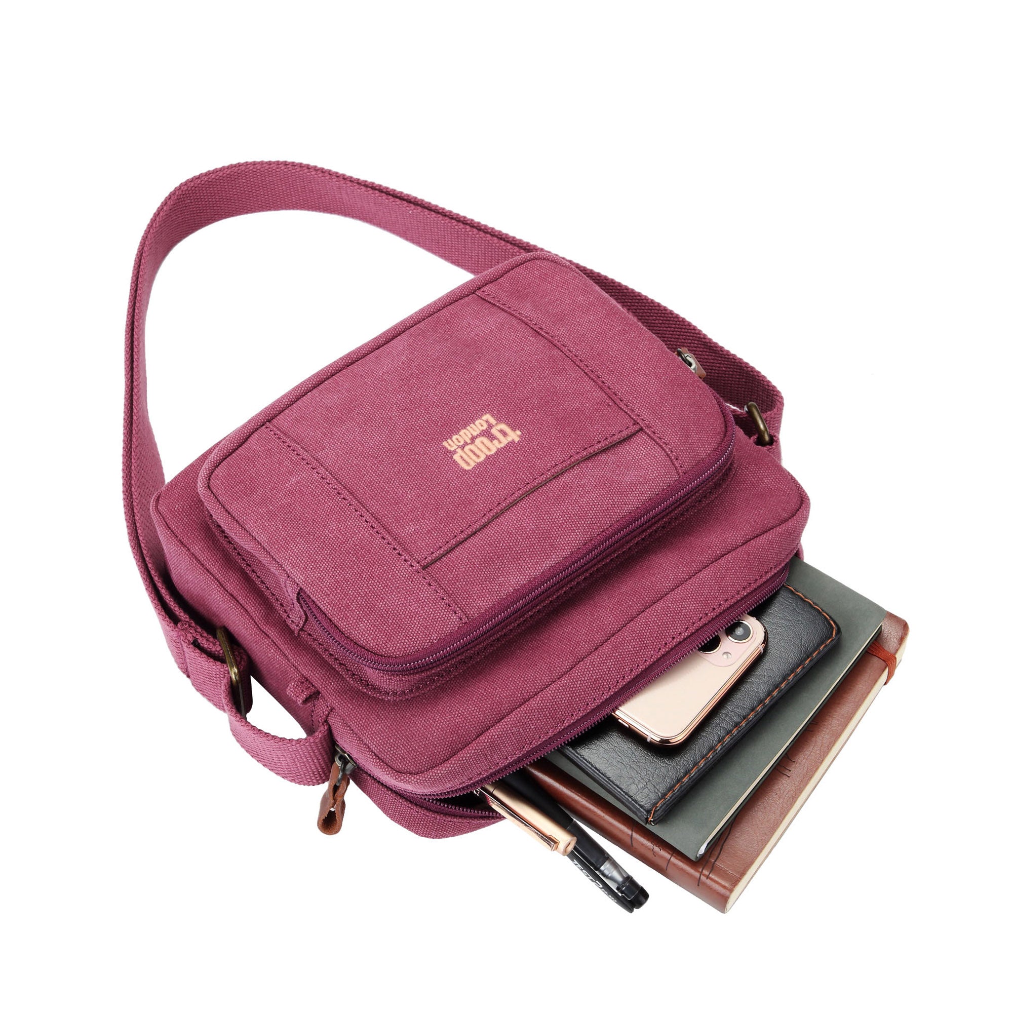 Classic 235 Zip Top Small Satchel - Burgundy
