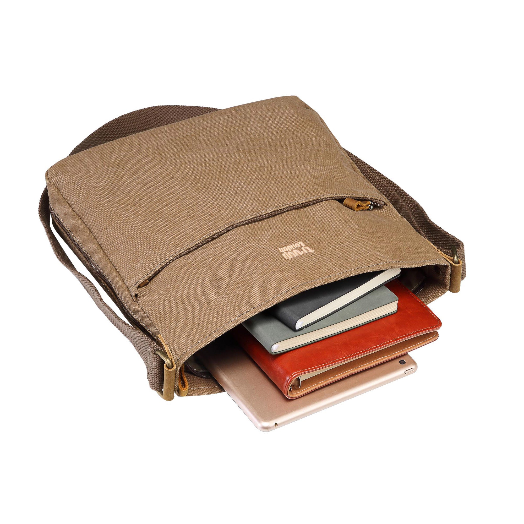 Classic 236 Zip Top Shoulder Bag - Brown