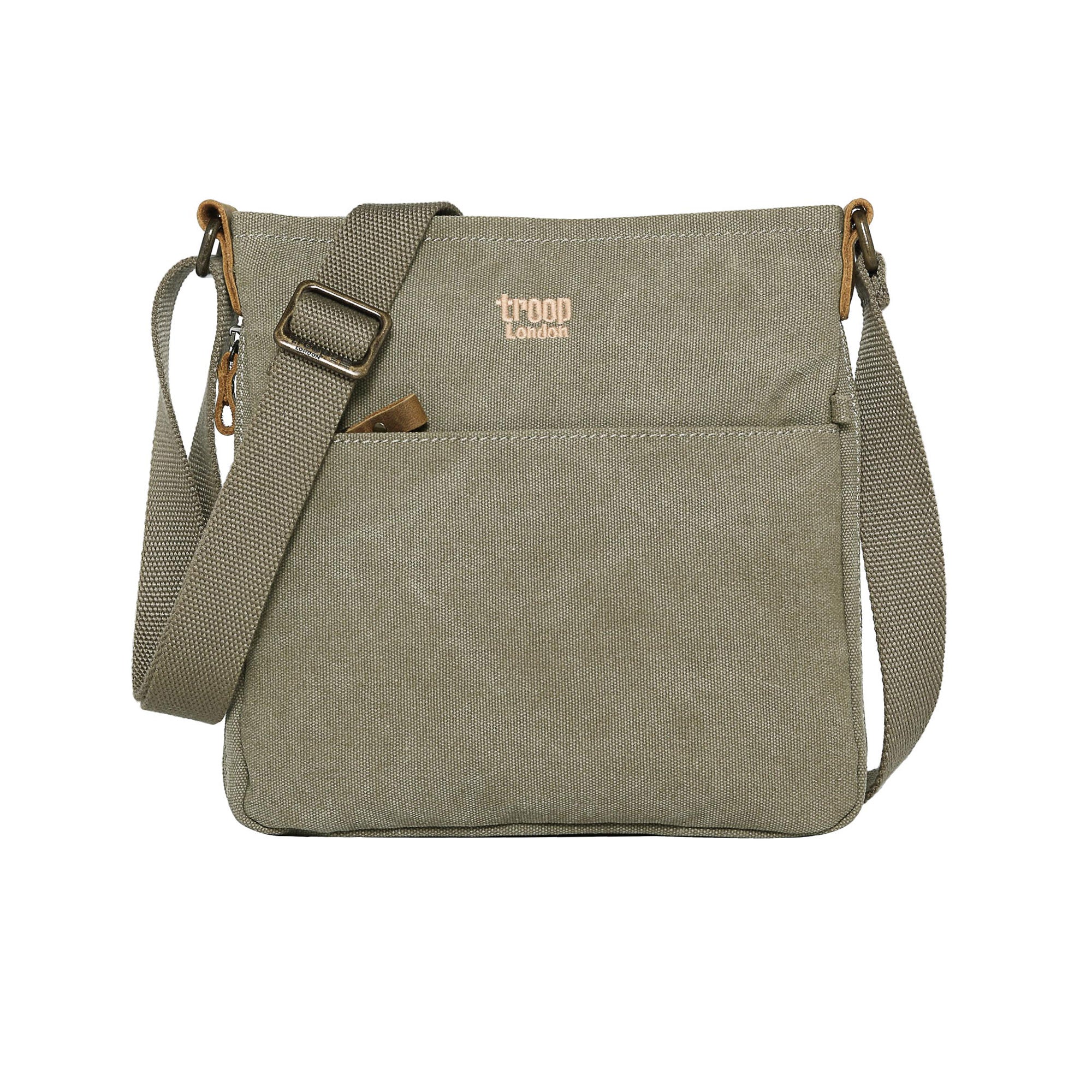 Classic Small Zip Top Shoulder Bag - Turquoise Canvas Backpack