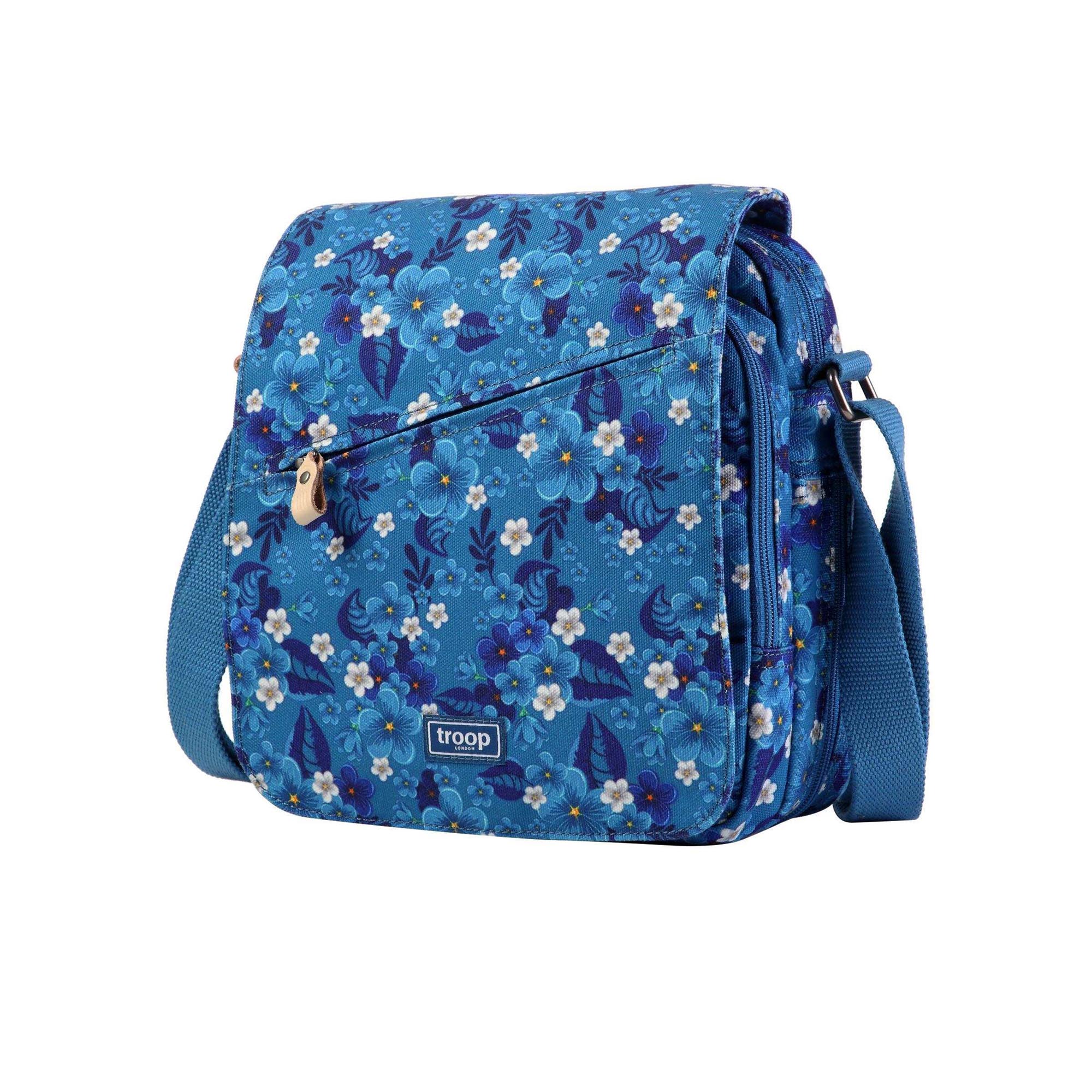 Classic 238 Medium Zip Front Cross Body Bag - Blue Floral