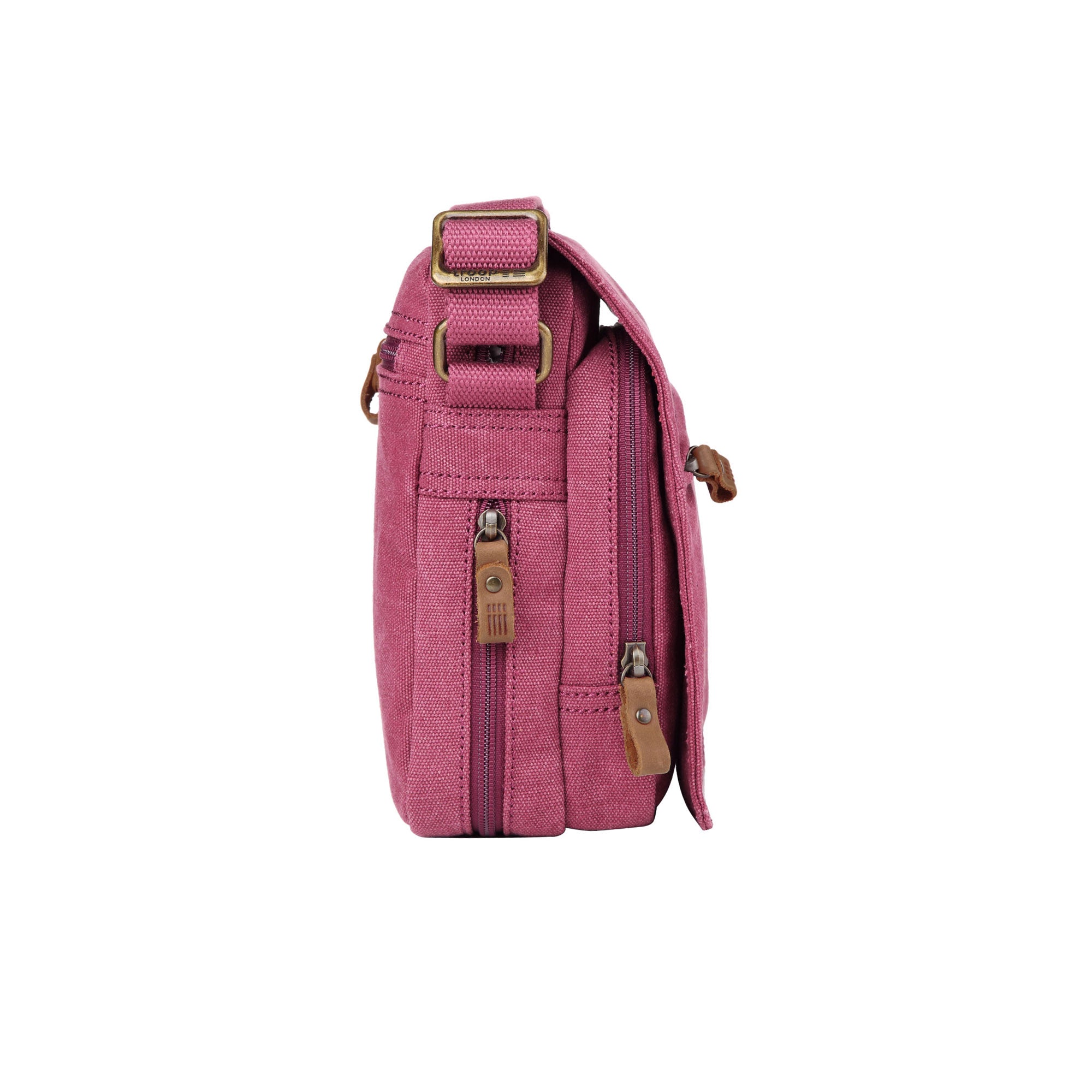 Classic 239 Small Zip Front Cross Body Bag - Burgundy