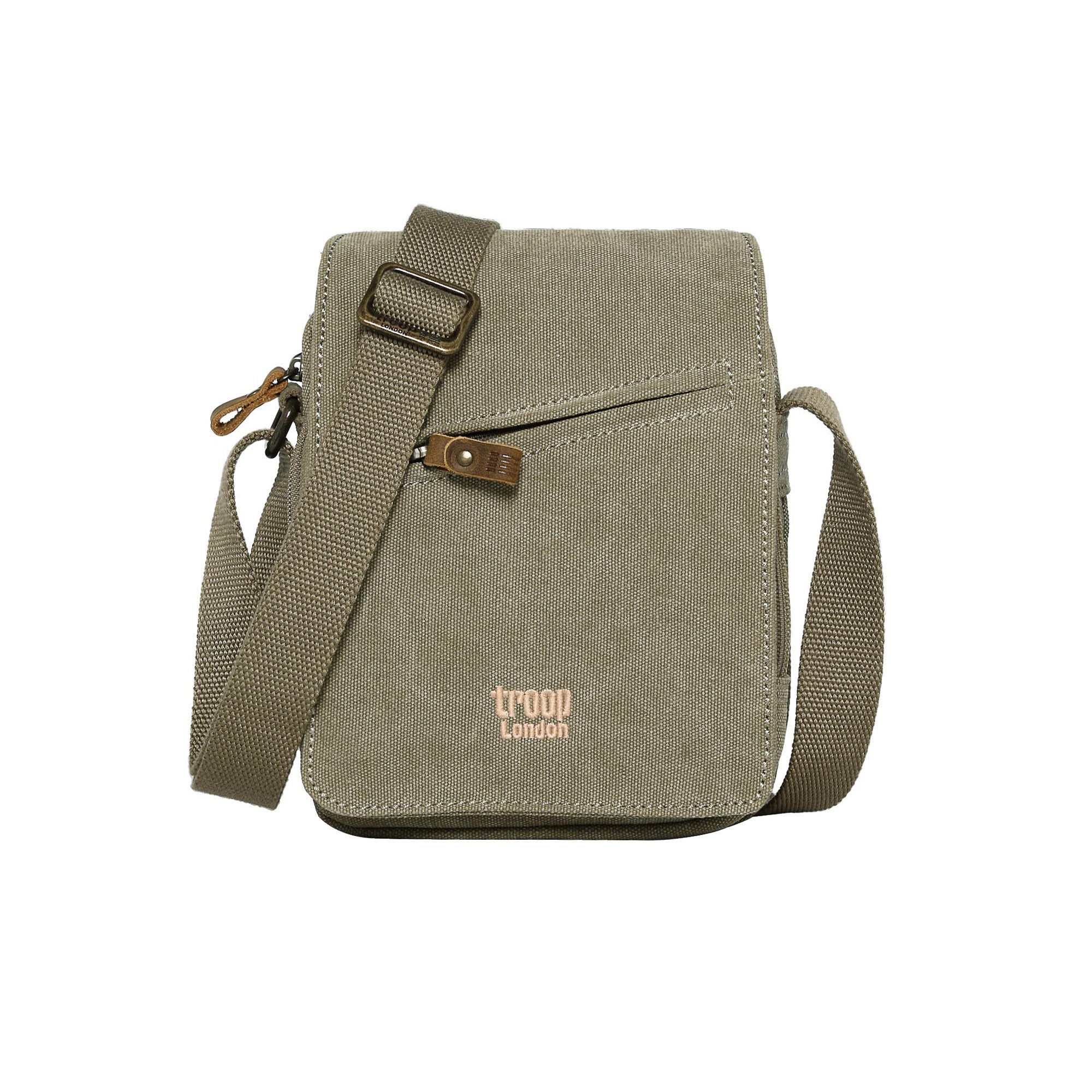 Classic 239 Small Zip Front Cross Body Bag - Khaki