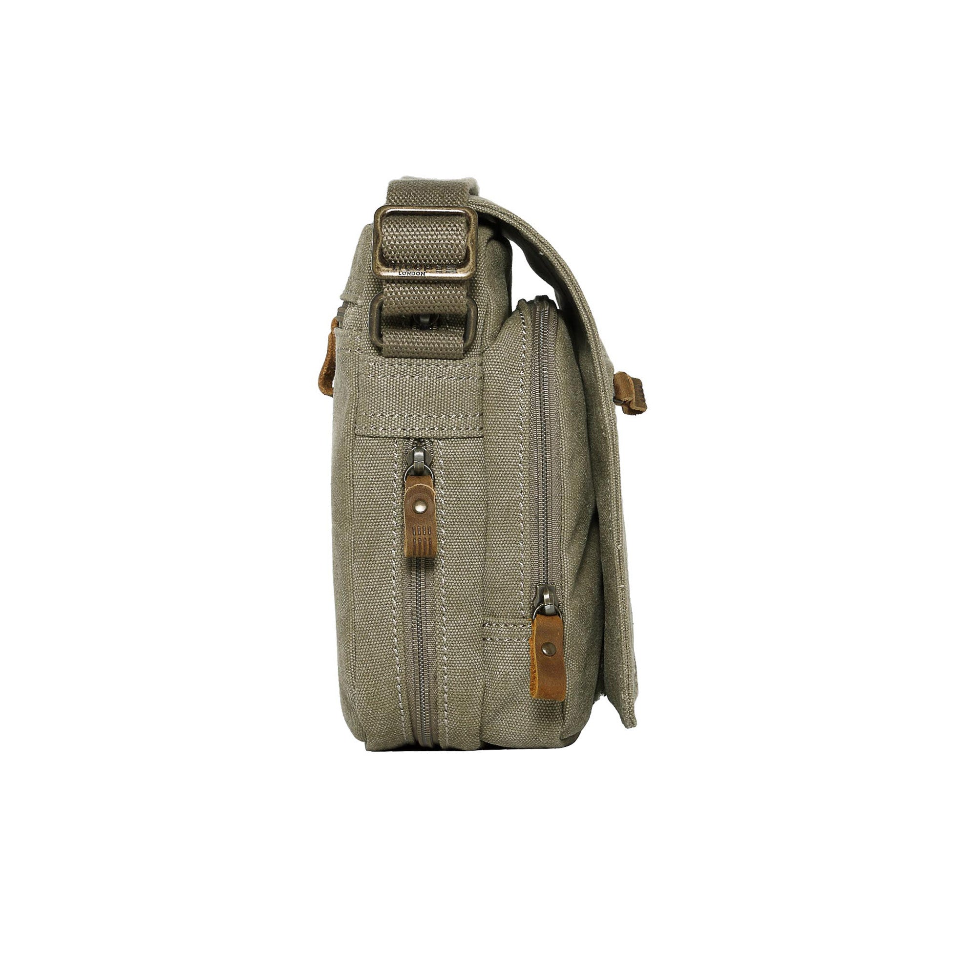 Classic 239 Small Zip Front Cross Body Bag - Khaki