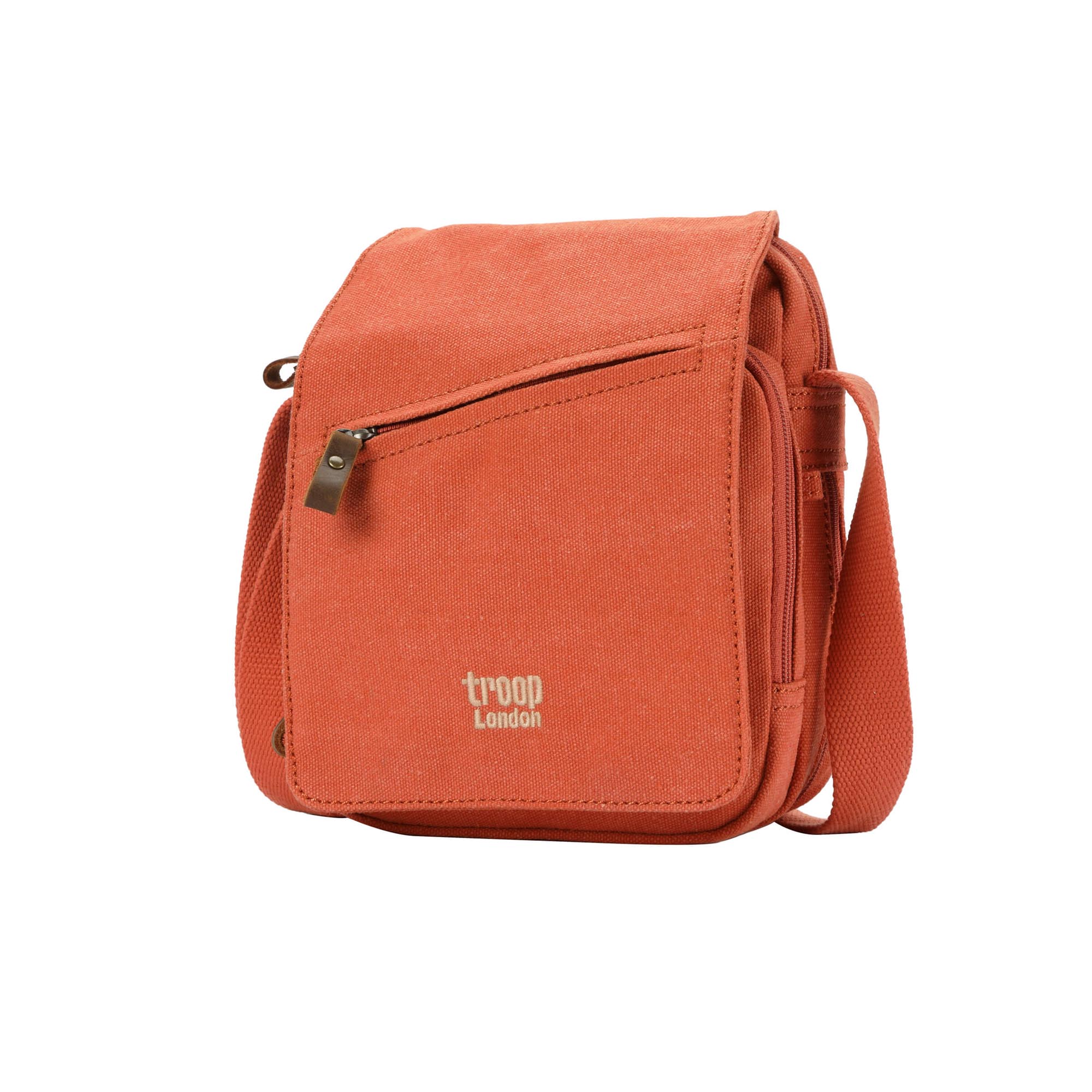Classic 239 Small Zip Front Cross Body Bag - Orange