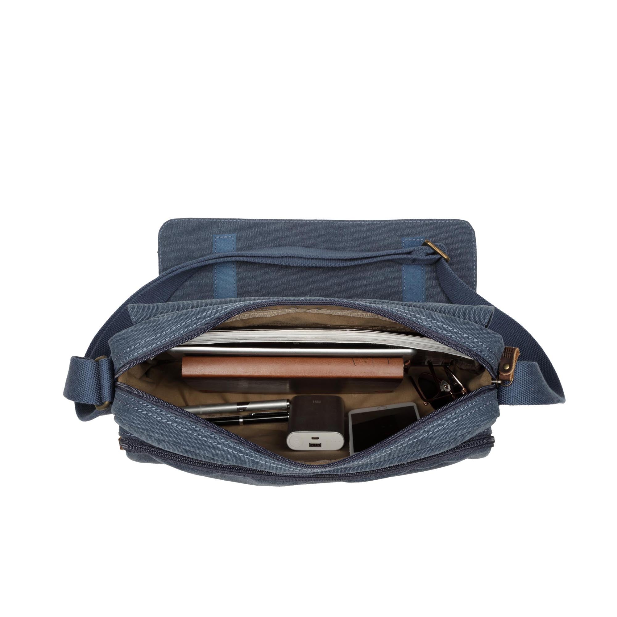 Classic 241 Small Flap Front Messenger Bag - Blue