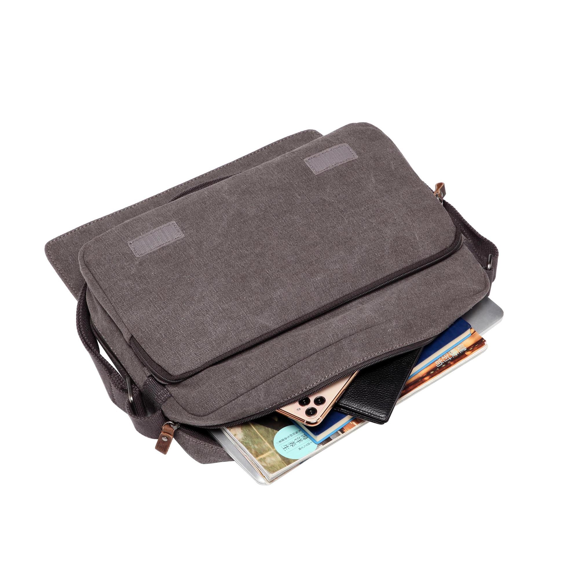 Classic 241 Small Flap Front Messenger Bag - Charcoal