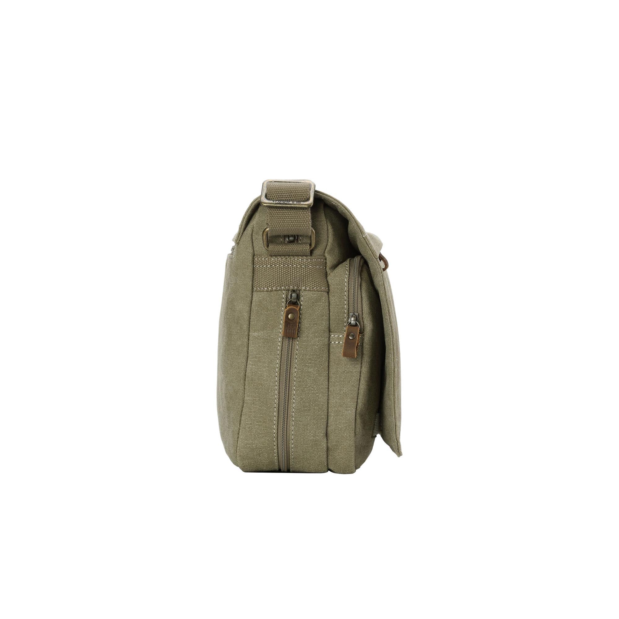 Classic 241 Small Flap Front Messenger Bag - Khaki