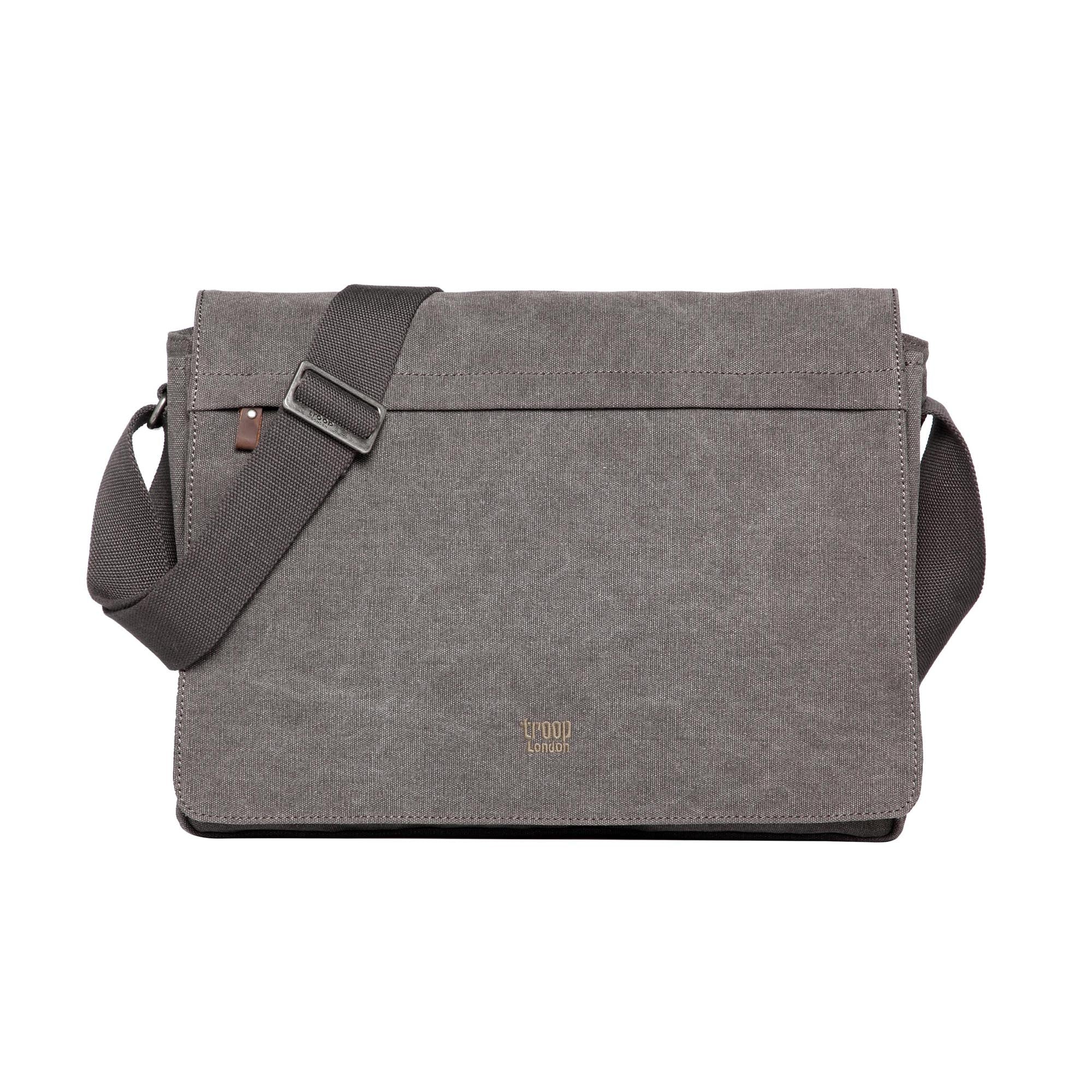 Classic 371 Flap Front Messenger Bag Large - Charcoal