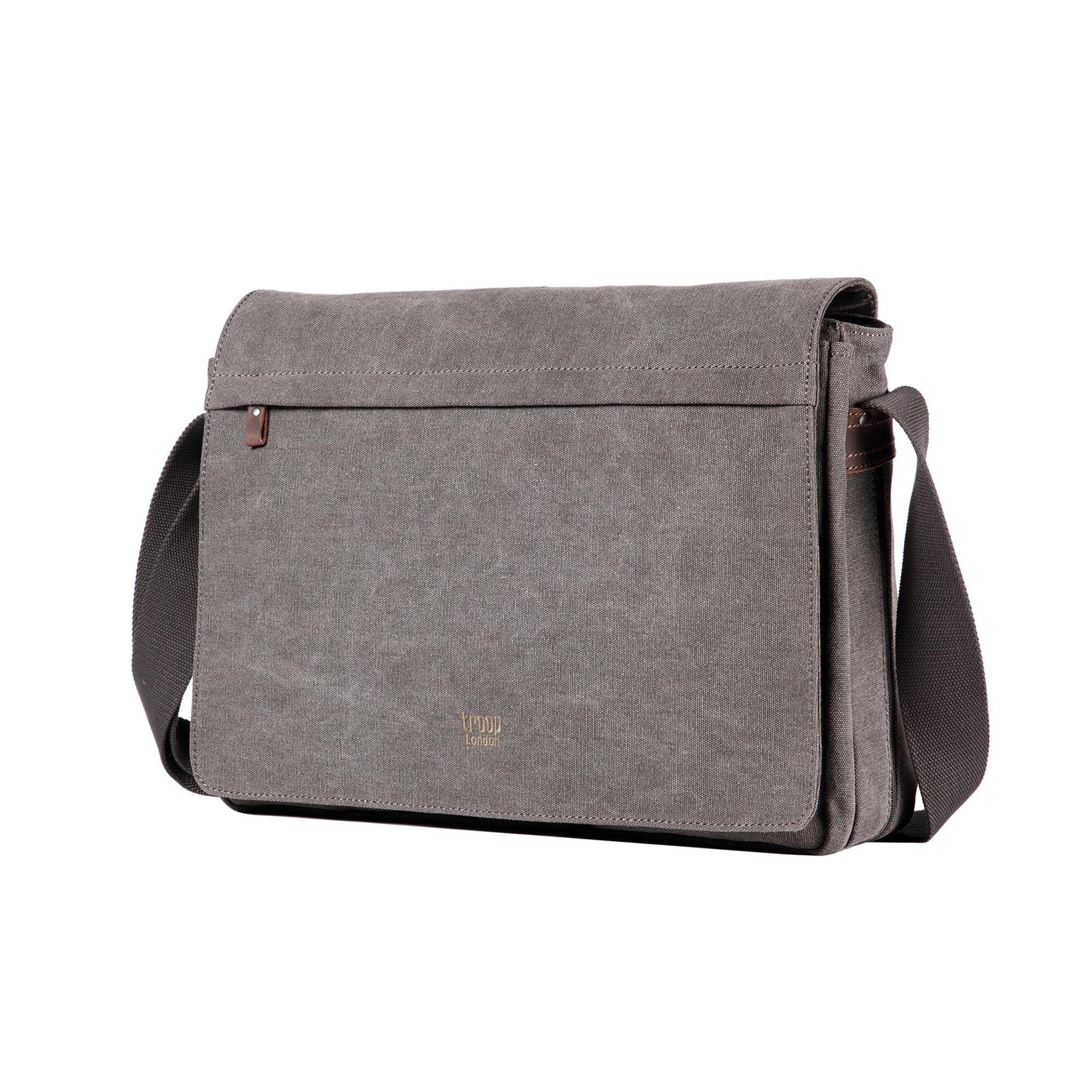 Classic 371 Flap Front Messenger Bag Large - Charcoal
