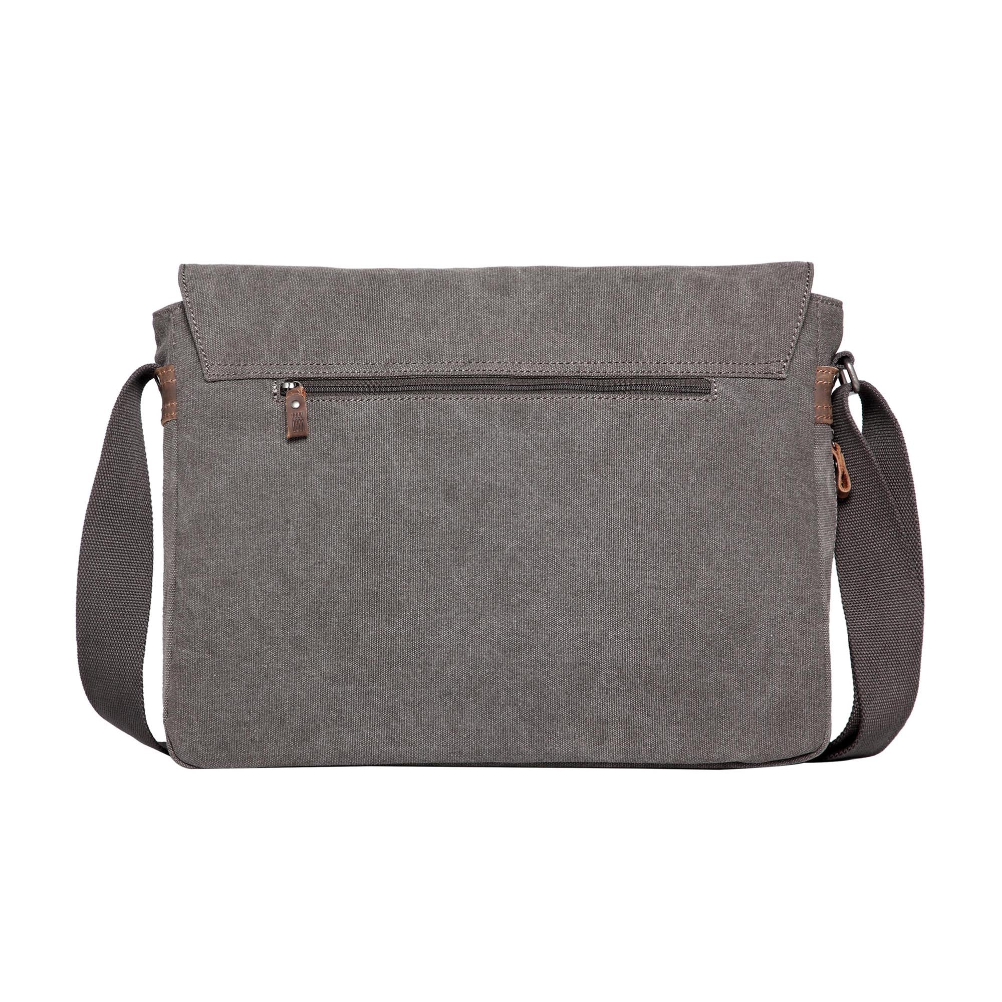 Classic 371 Flap Front Messenger Bag Large - Charcoal