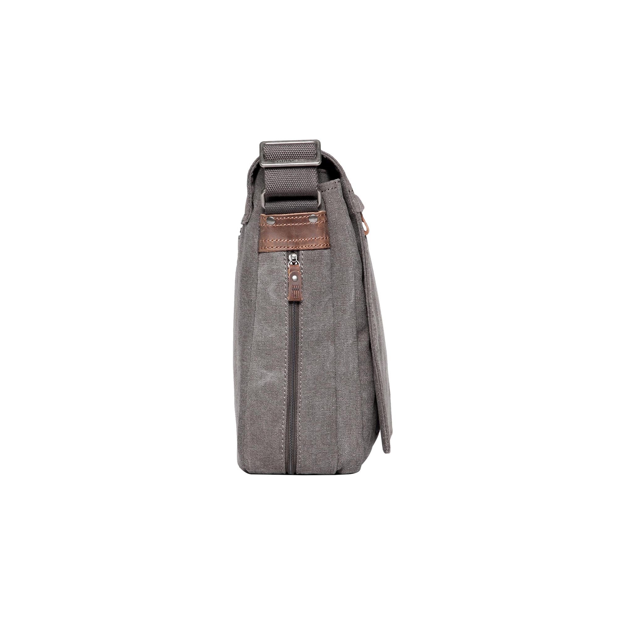 Classic 371 Flap Front Messenger Bag Large - Charcoal
