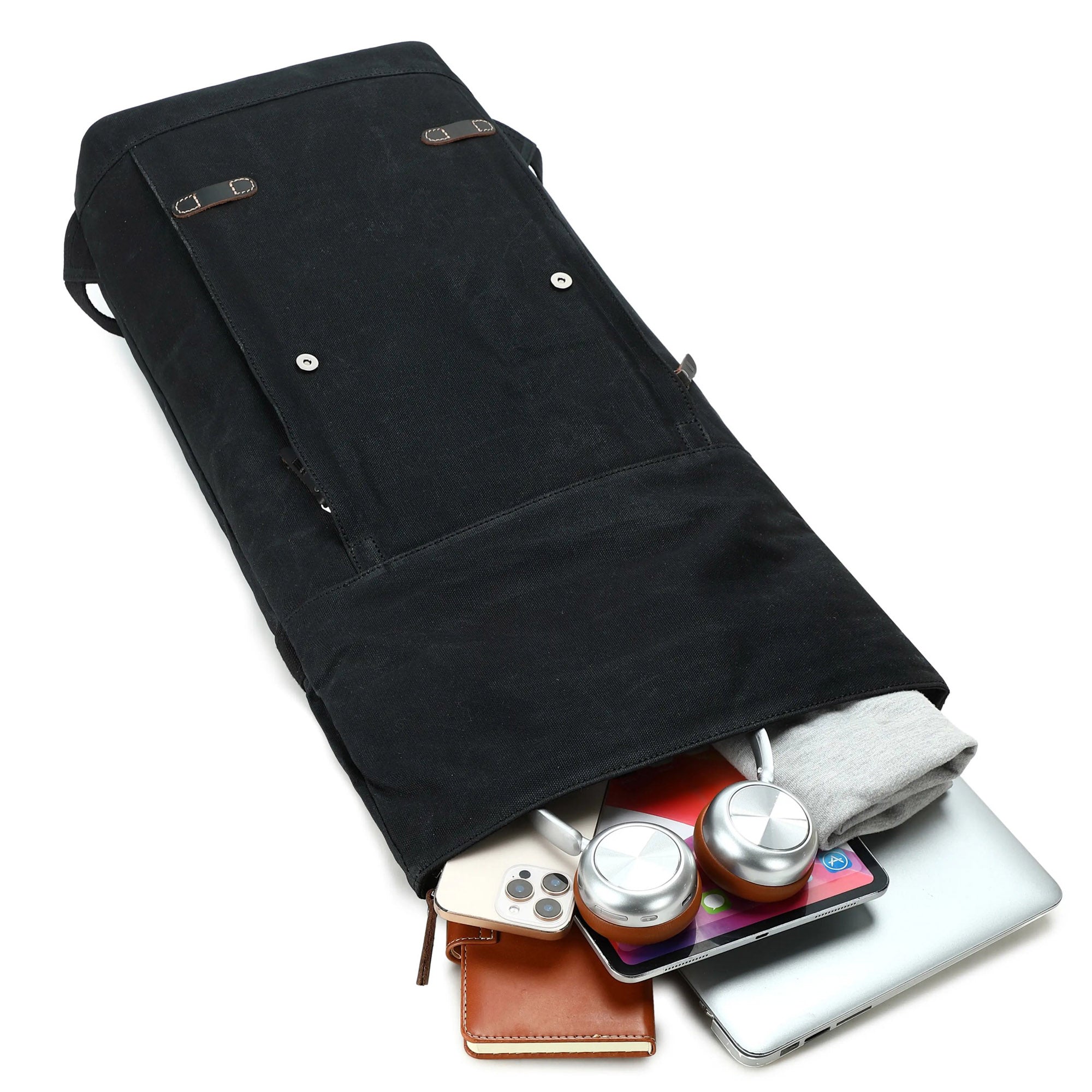 Edison 425 Waxed Canvas Backpack - Black