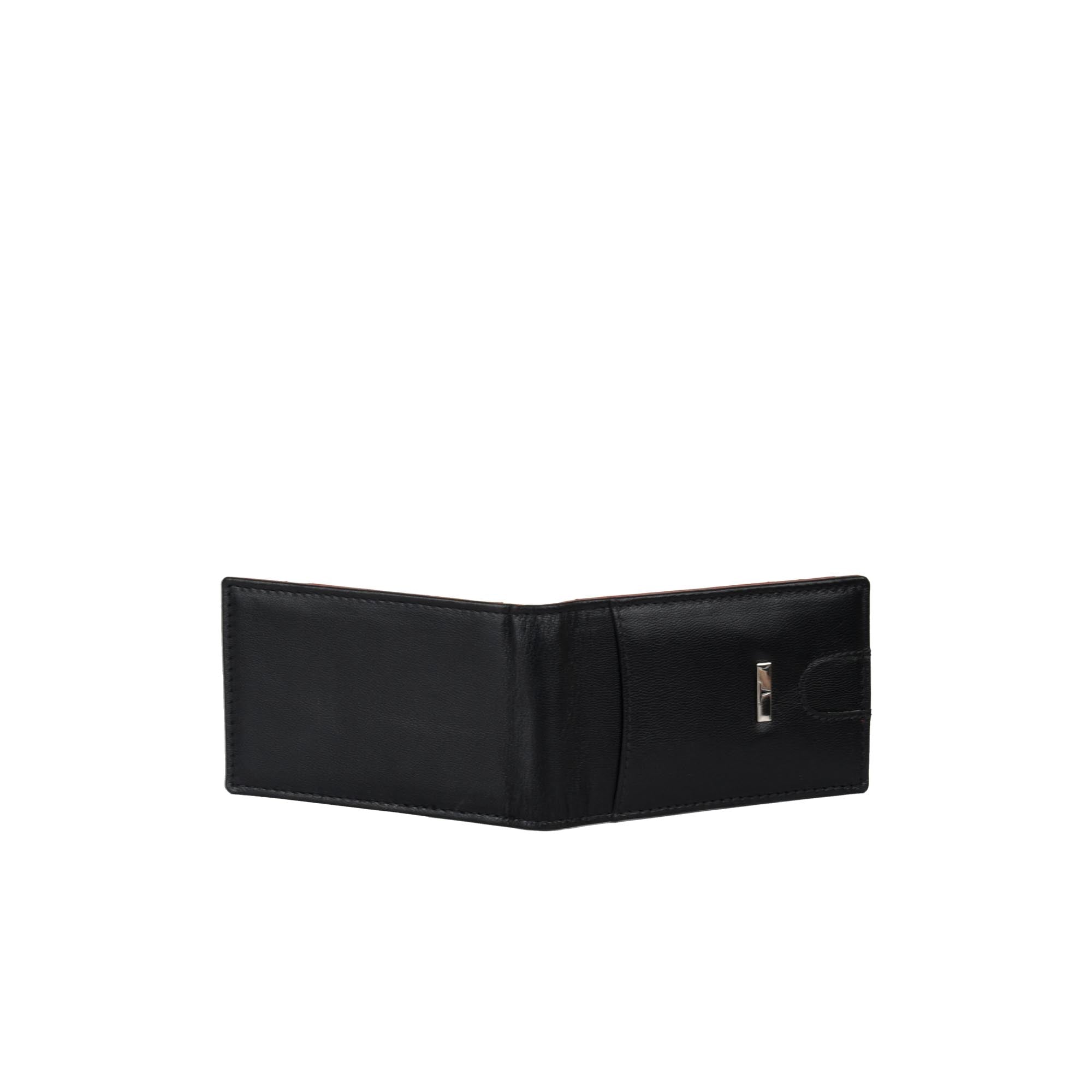 Eddy Slim Leather Wallet - Decker Black/Papaya