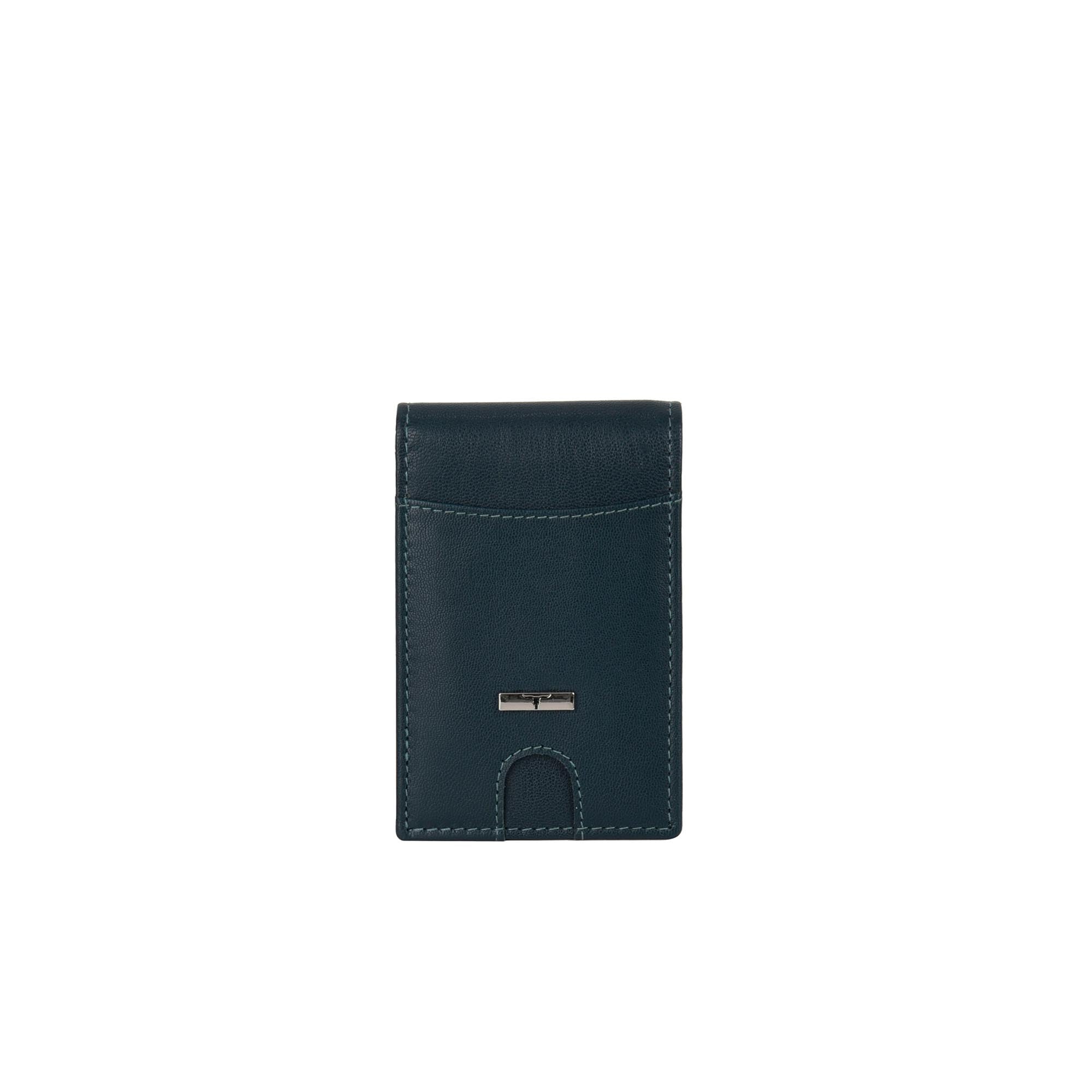 Eddy Slim Leather Wallet - Decker Blue/Mustard