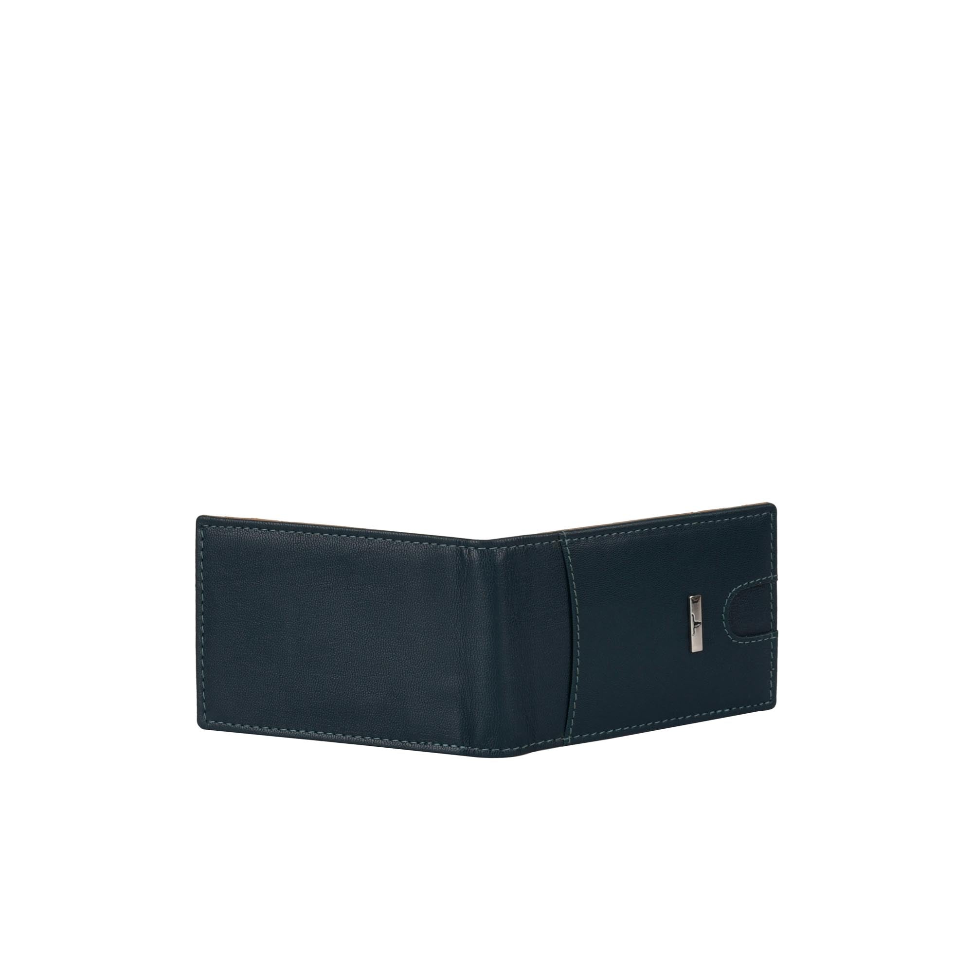 Eddy Slim Leather Wallet - Decker Blue/Mustard